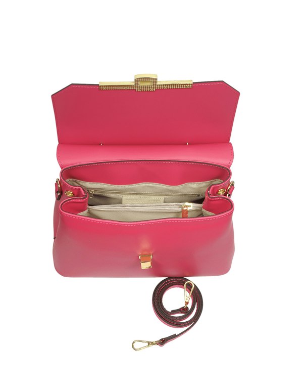 Le Parmentier Atlanta Top Handle Satchel - Fuchsia