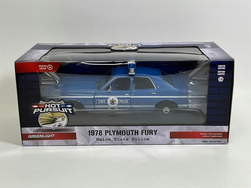 Greenlight 1978 Plymouth Fury Maine State Police Hot Pursuit 1:24 Scale 85562