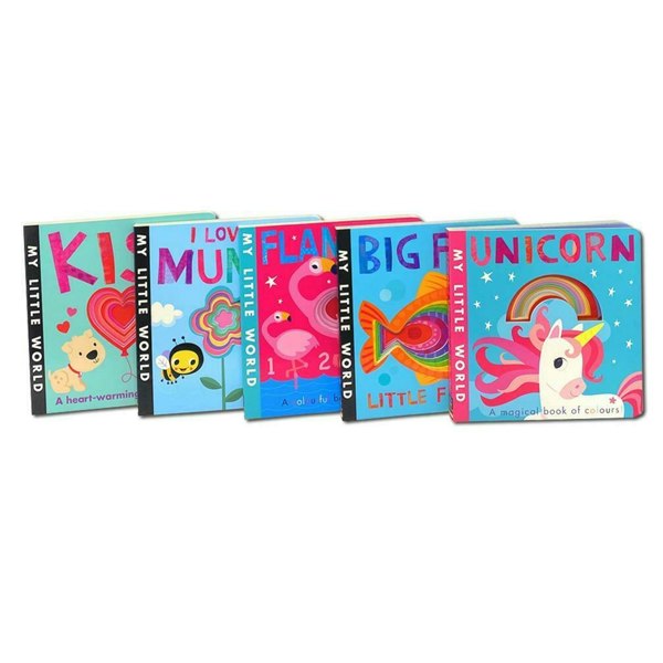 My Little World Peek Through 5 Book Box Set (Big Fish Little Fish, Flamingo, Kiss & More)