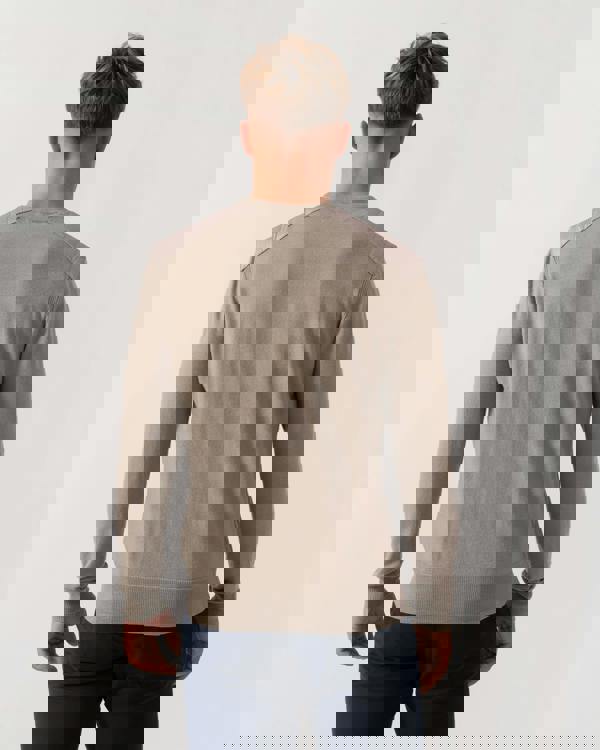 Belstaff Kerrigan Merino Wool Crew Neck Jumper - Dark Sand - Back