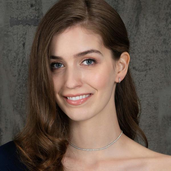 925 Sterling Silver Skinny Choker Necklace for Women with Cubic Zirconia Stones - namana.london