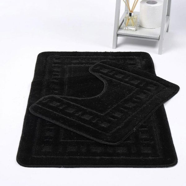 HomeSpace Direct Diem 2pc Anti- Slip Bath Mat and Pedestal Set