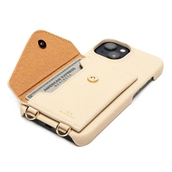 Elie Beaumont Genuine Leather iPhone Case - Stone - Inca Lanyard