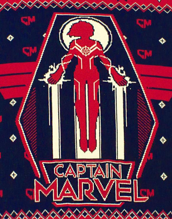 Marvel Womens Black Captain Marvel Christmas Jumper