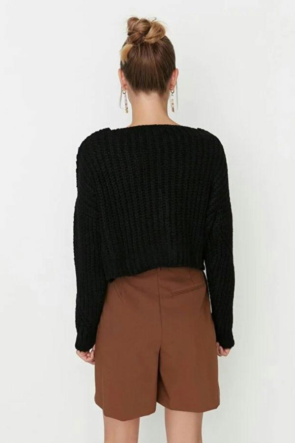 WOVCOR Soft Textured Crop Knit Cardigan