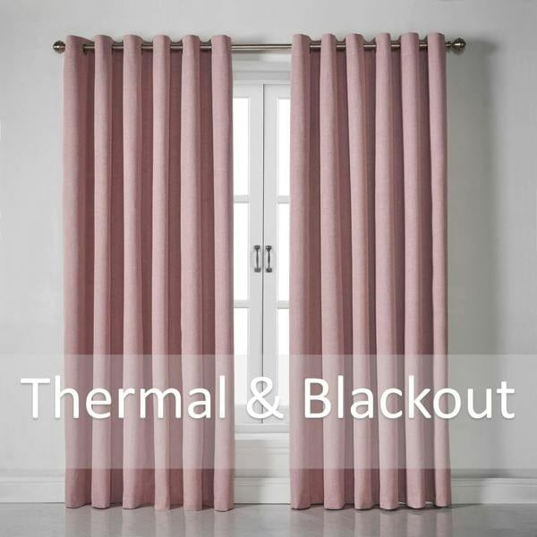 Luxury Living Linen Look Ring Top Blackout Curtains