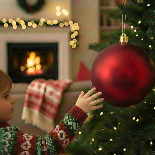 Shatchi 20cm Matte Dark Red Christmas Bauble for Festive Home Décor and Tree Displays