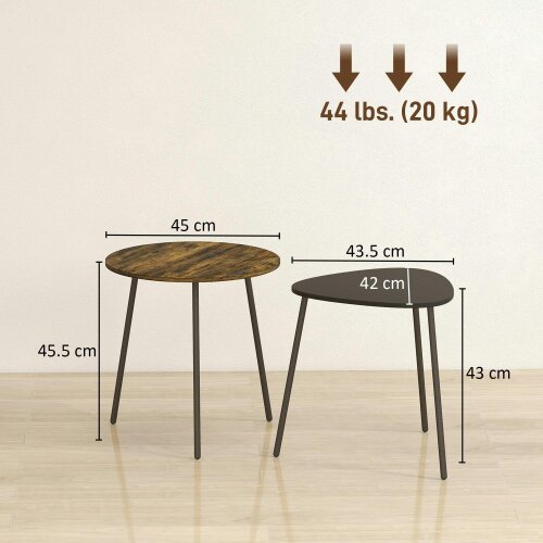 Wyld Haus Nosaha Wooden Rustic Brown Set Of 2 Nesting Side Tables