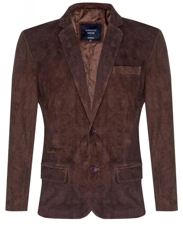 Infinity Leather Mens Blazer Suede Jacket Soft Italian Leather Coat