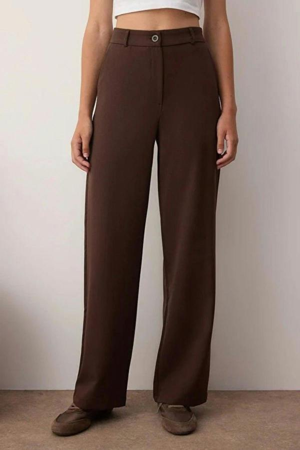 WOVCOR Wide Leg Bootcut Woven Trousers
