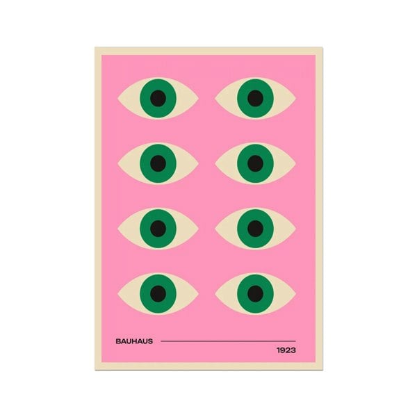 Bauhaus Art Print - Pink & Green Eyes