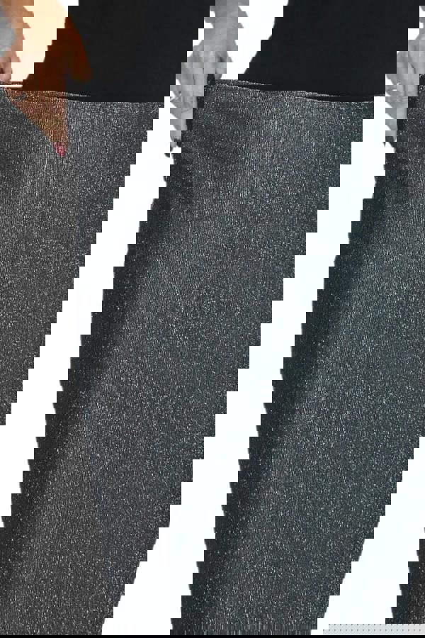 Paulo Due Women's Knee Length Metallic Party Pencil Skirt