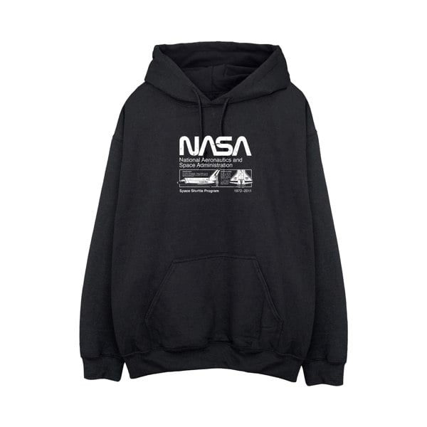 NASA Mens Space Shuttle Hoodie - Black