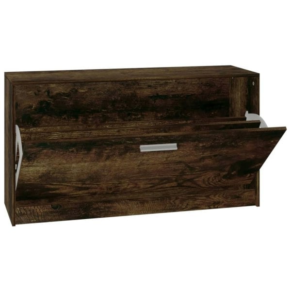 Berkfield Shoe Bench Smoked Oak 80x24x45 cm Engineered Wood
