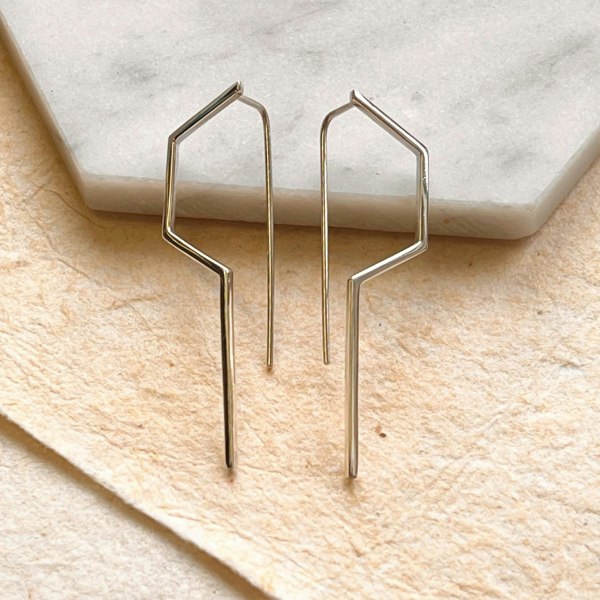 Minimalist Silver Drop Earring