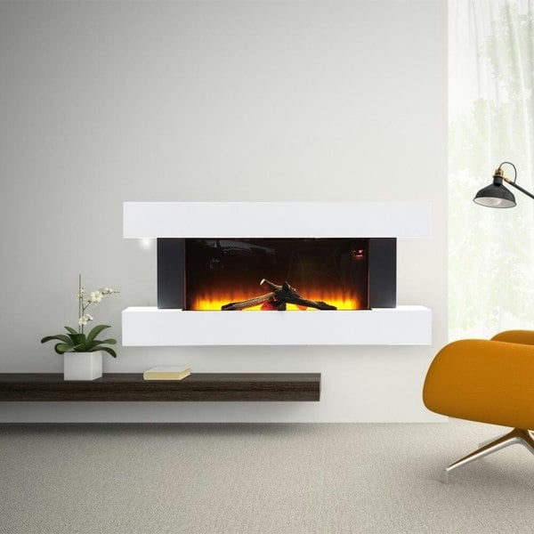 52 Inch Electric Fireplace Set 2000W Wall Mounted Heater Remote Control Fireplace Suites Living and Home