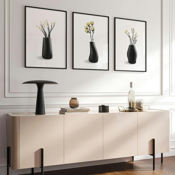 Big Paintings For Living Room | Set of 3 Botanical Wall art Prints