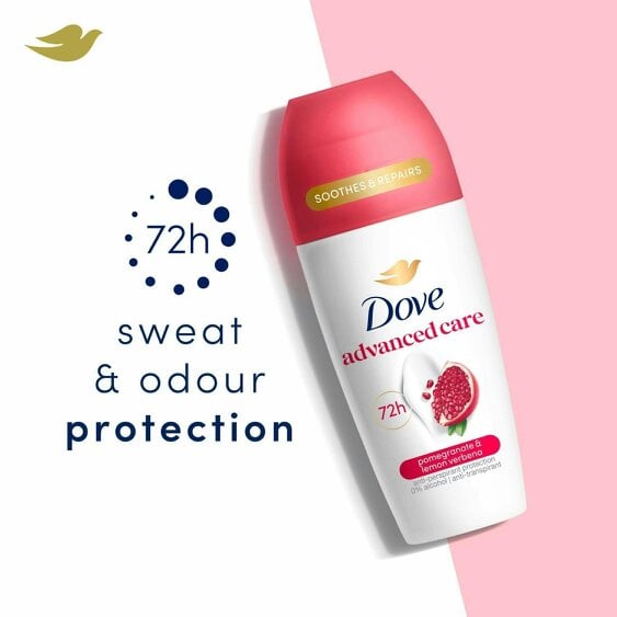 Dove Roll On Go Fresh Pomegranate 72H Lasting Women's Anti-Perspirant 50ml, 18pk