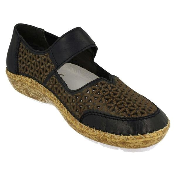 Rieker Ladies Rieker Summer Shoes With Punched Out Detailing 44864