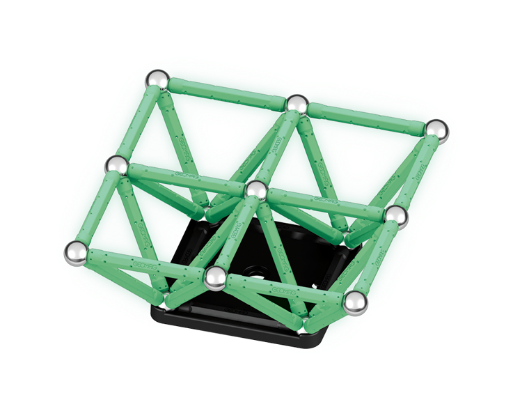 Geomag Glow Recycled Plastic  Magnetic Shapes - 60 Pieces