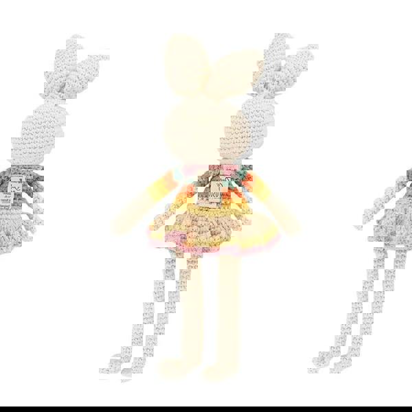 The Bonnie Mob Bonnie Ballerina Bunny Crochet Toy- Pink rainbow