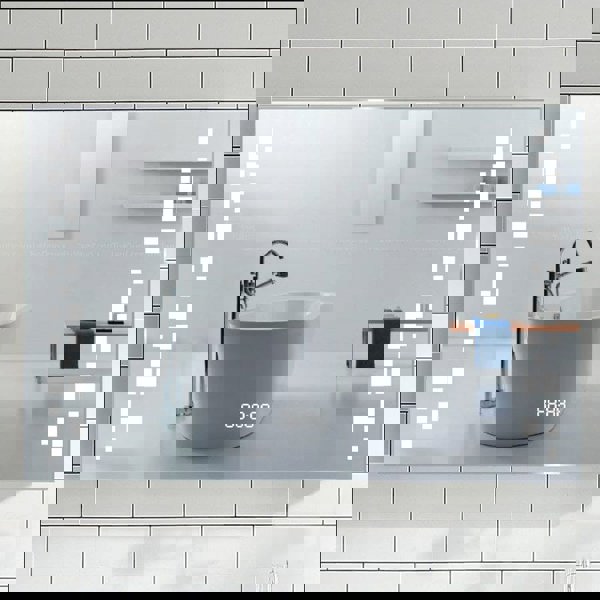Modern Fog-Free LED Horizontal Bathroom Mirror, Surface Mount Living and Home