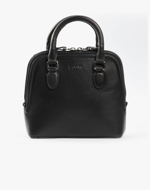 SADDLER KELLY Leather Zip Top Handbag  - Adjustable Strap, Phone Pocket, Crossbody or Handheld - RFID Protected - Black