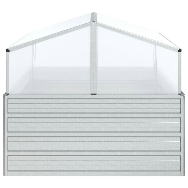 Berkfield Garden Raised Bed with Greenhouse 100x100x85 cm Silver