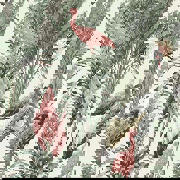 World Of Wallpaper Manu Tropical Wallpaper - Cream/Green - 