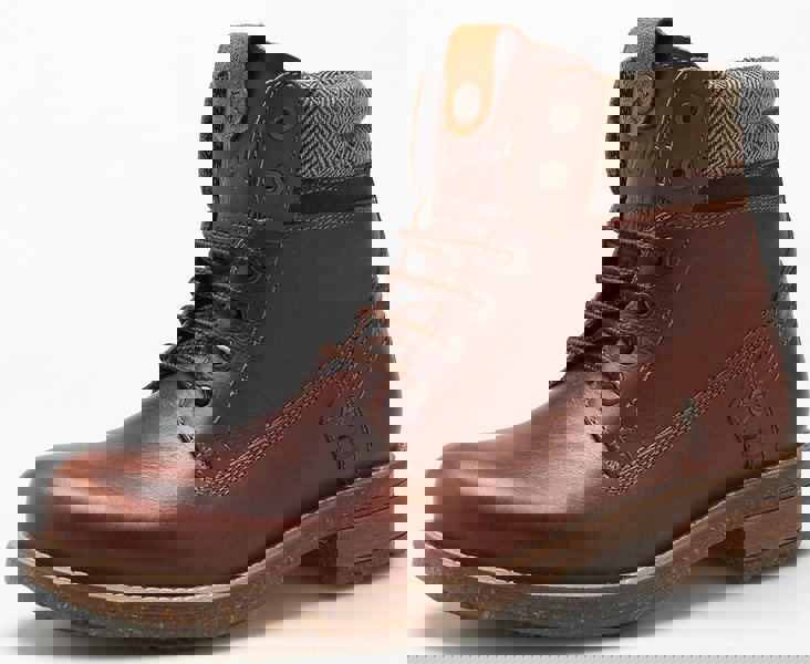 Wrangler Hill Tweed Lace Leather Combat Mens Boots