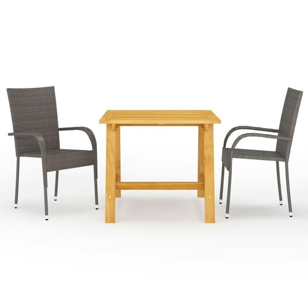 Berkfield 3 Piece Garden Dining Set Brown