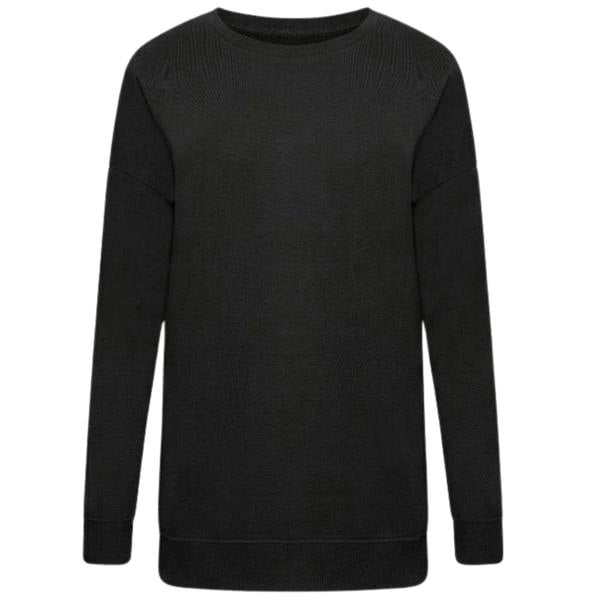 Smart Living Ladies Longline Crewneck Sweatshirt - Black
