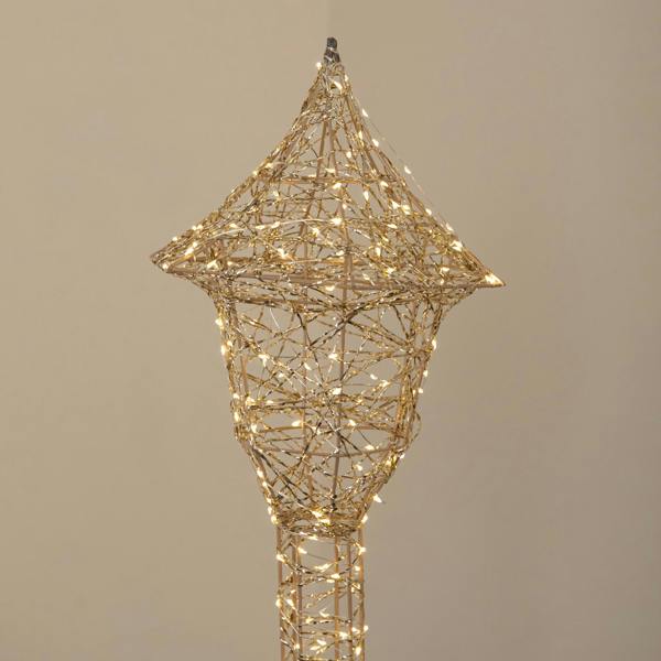Samuel Alexander 1.2m Gold Elegance Twist Christmas Lamp Post Decoration with LEDs