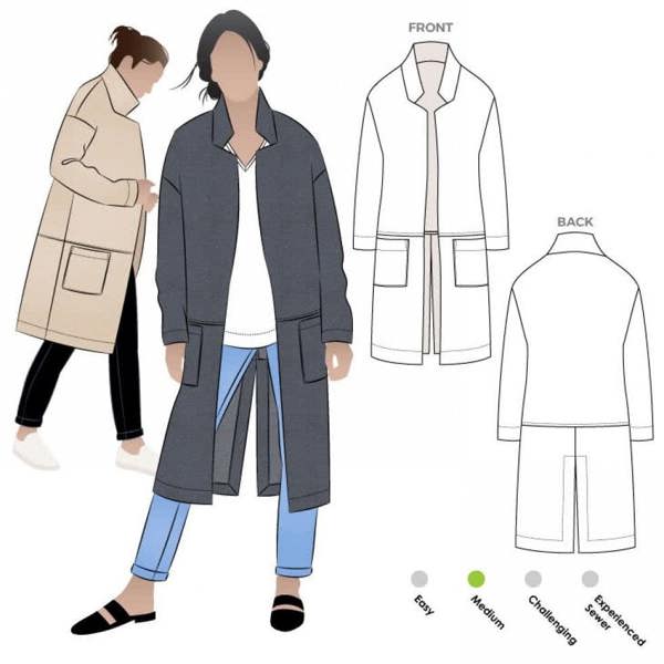 Style Arc Sewing Pattern Parker Coat - Coats for Women - Intermediate