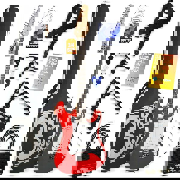 3rd Avenue 3/4 Size Electric Guitar Pack with Amp#Colour_Red