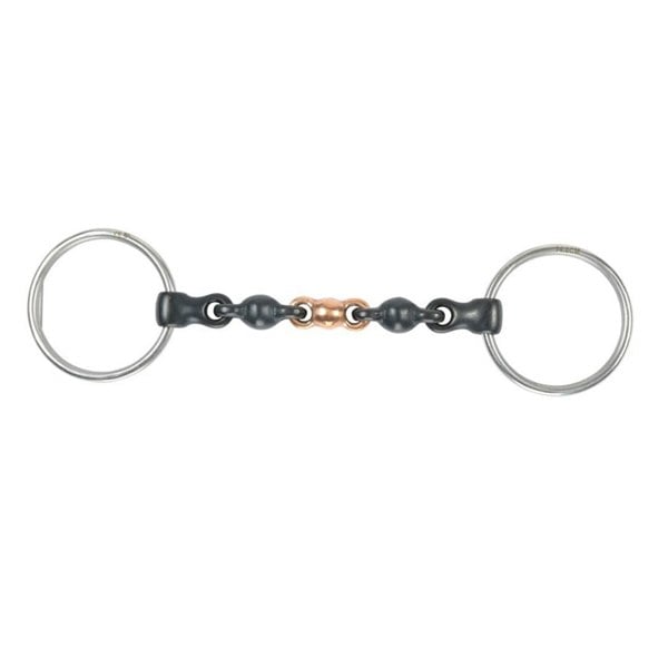 Shires Sweet Iron Waterford Horse Loose Ring Snaffle Bit - Black