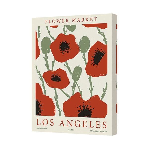Benjamin Tate Design Flower Market Los Angeles Botanical Art Print Canvas