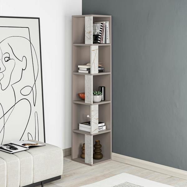 Decortie Piano Modern Corner Bookcase Tall Display Unit 158.9cm
