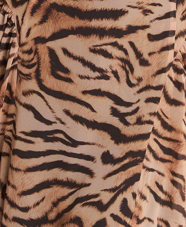 Needs No Label Brown Tiger Print Midaxi Dress