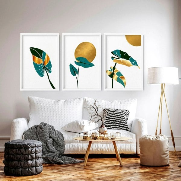 Bohemian decor living room | set of 3 wall art prints