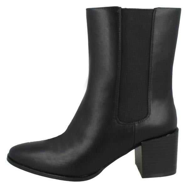 Spot On Ladies Spot On Chunky Blocked Heel Ankle Boots F51128