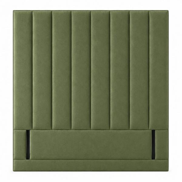 Great British Beds Serena Contrast piping Headboard - Green Plush