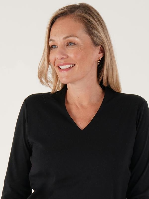 PennyPlain High Back V-neck Top - Black