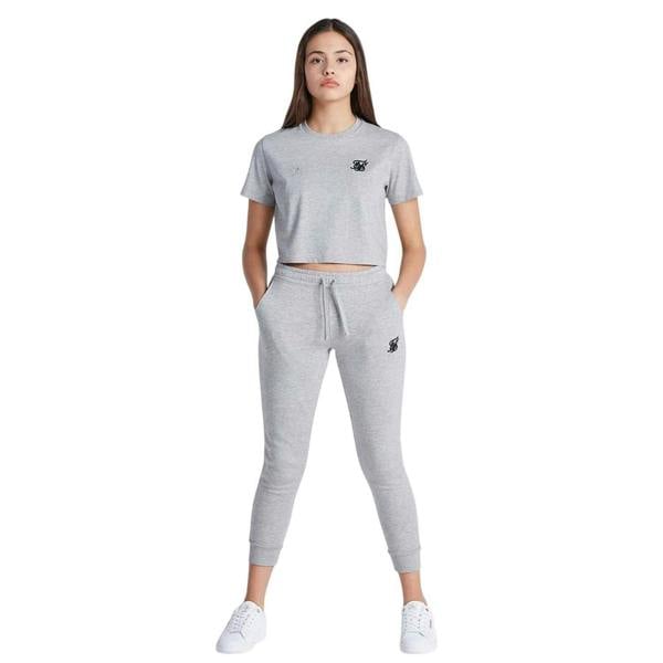 SikSilk Womens/Ladies Logo Regular Crop T-Shirt - Black - 