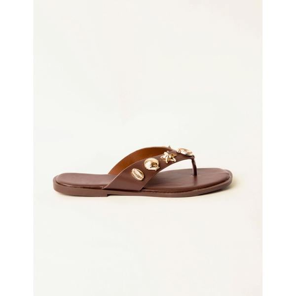 Blue Vanilla Sea Life Embellished Flip Flops