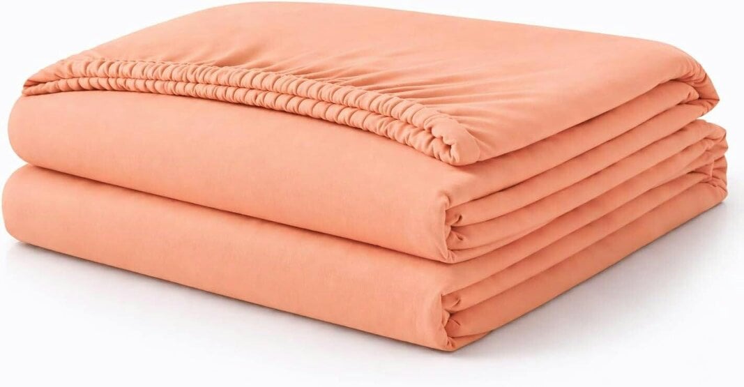 Night Zone Polycotton Fitted Sheet 25cm Deep – Soft Easy Care Elasticated Bedding - Peach