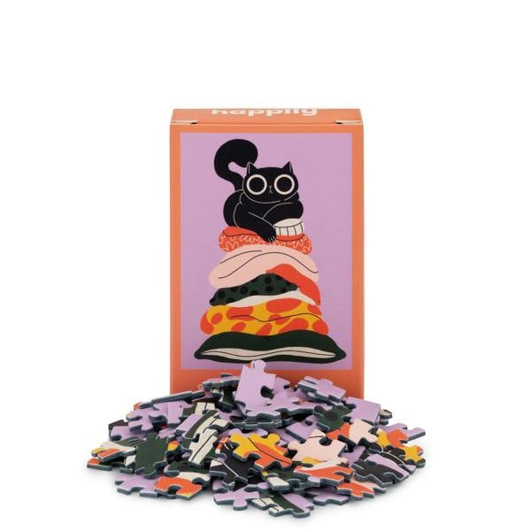 Happily Puzzles Pillow Cat - 99 Piece Mini Jigsaw Puzzle