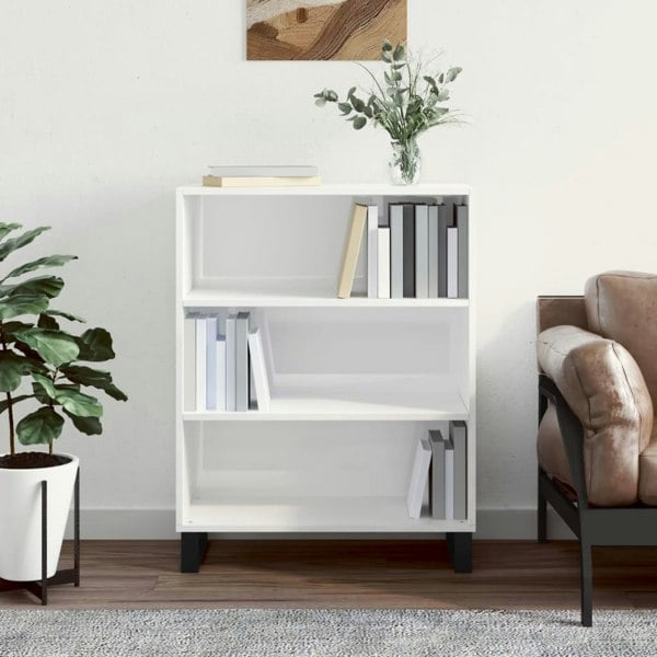 Berkfield Shelf Cabinet High Gloss White 69.5x32.5x90 cm Engineered Wood