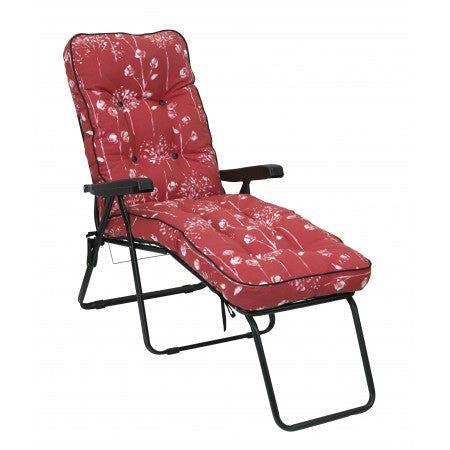 Deluxe Garden Lounger Replacement Cushion | 9 Pattern Options 118cm x 58cm x 118cm Renaissance Rouge The Garden Furniture Shop
