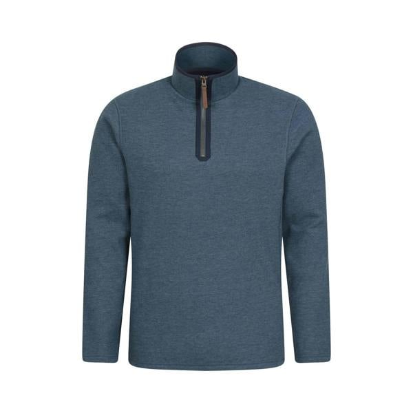 Mountain Warehouse Mens Beta Contrast Zip Top - Light Blue - 